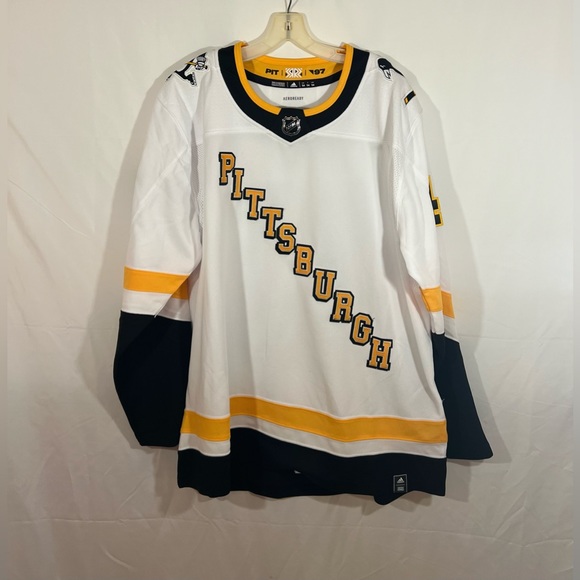 Adidas Pittsburgh Penguins #42 Kasperi Kapanen Reverse Retro Jersey Signed Sz 54 - Picture 1 of 6